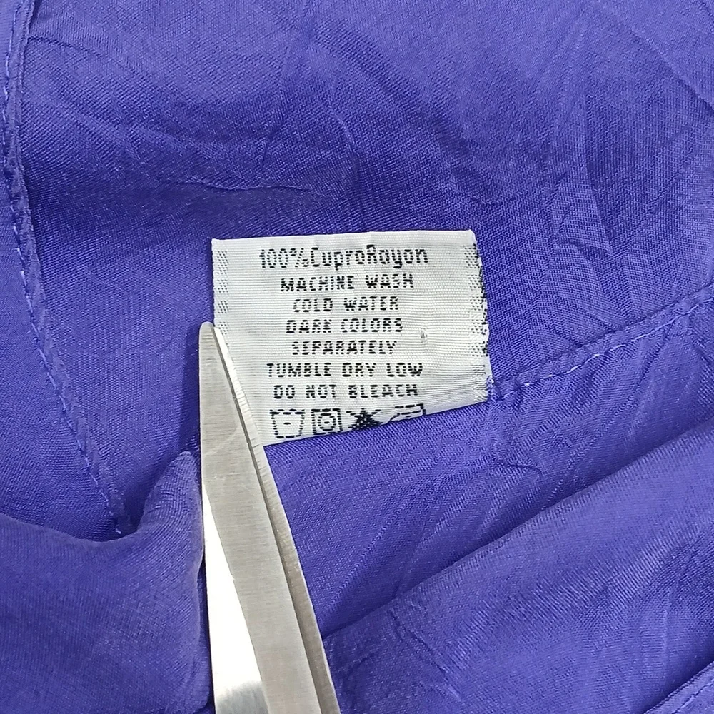 Vintage CLICK by Color Me Cotton Purple Tiered and Ruffled Dress / Size M - Picture 7 of 7